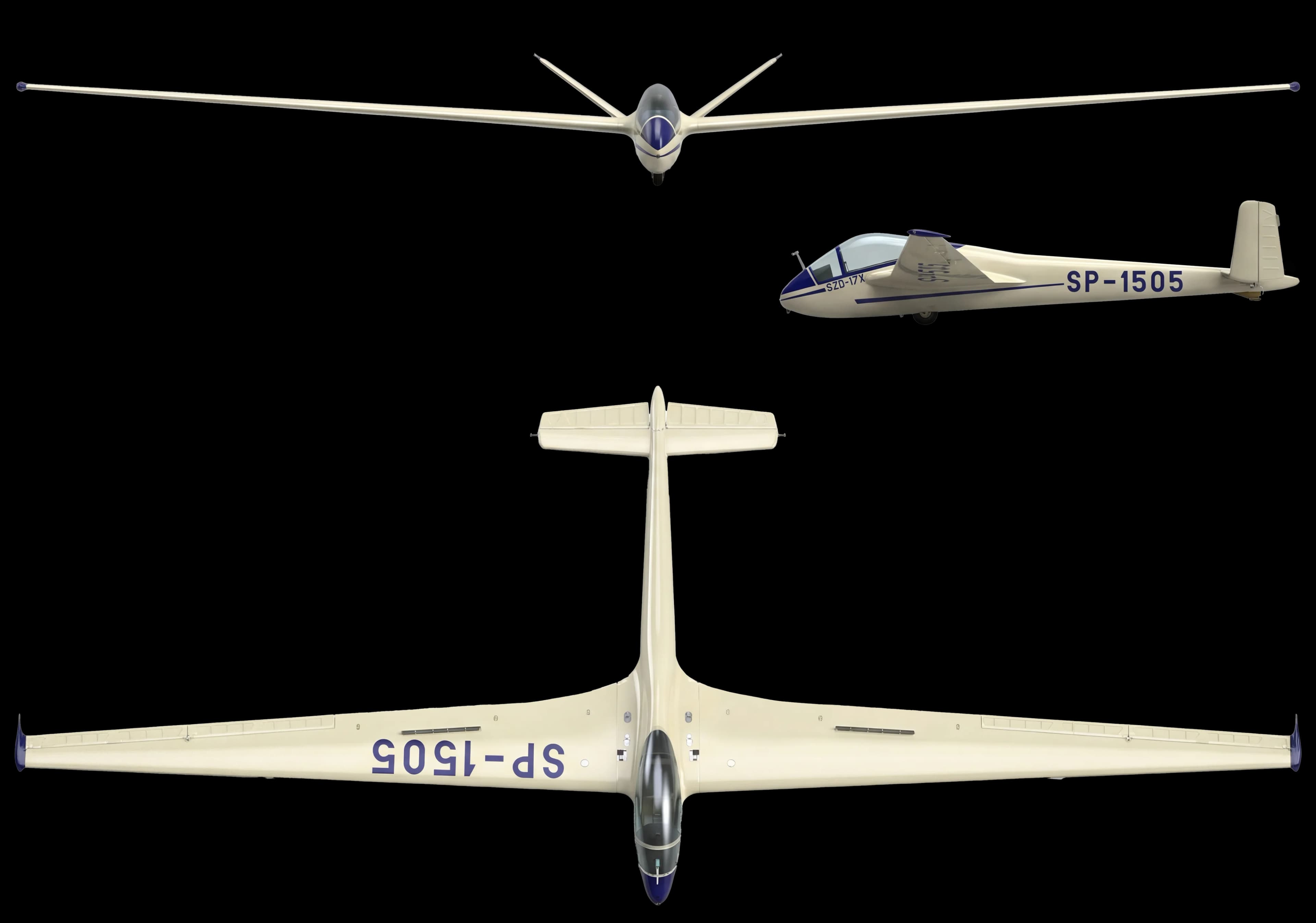 SZD-17 Jaskółka rzut